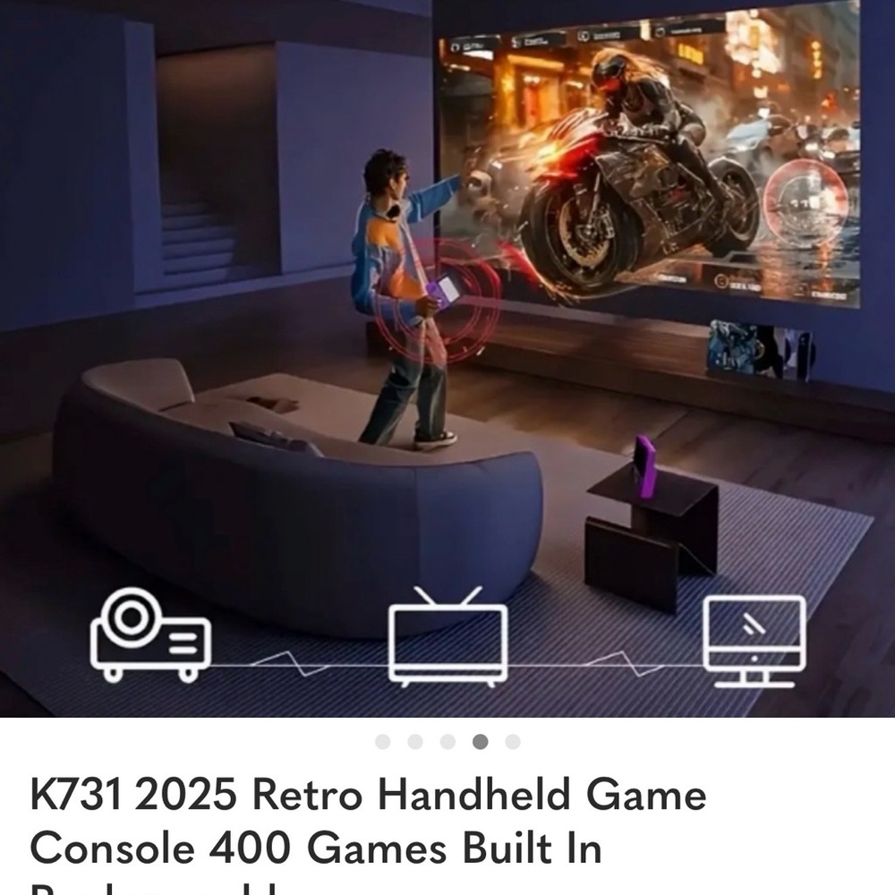 K731 Retro Handheld Game Console - Red - Picture 4 of 7